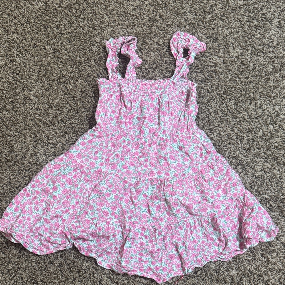Copper Key Pink Floral Ruffle-Strap Sundress for Girls